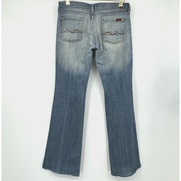 Seven 7 for all Mankind Flare Leg Jeans Womens Size 30 Blue Denim Made in USA - Picture 2 of 16